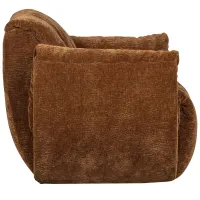 Baggy draaifauteuil 3D chenille middenbruin